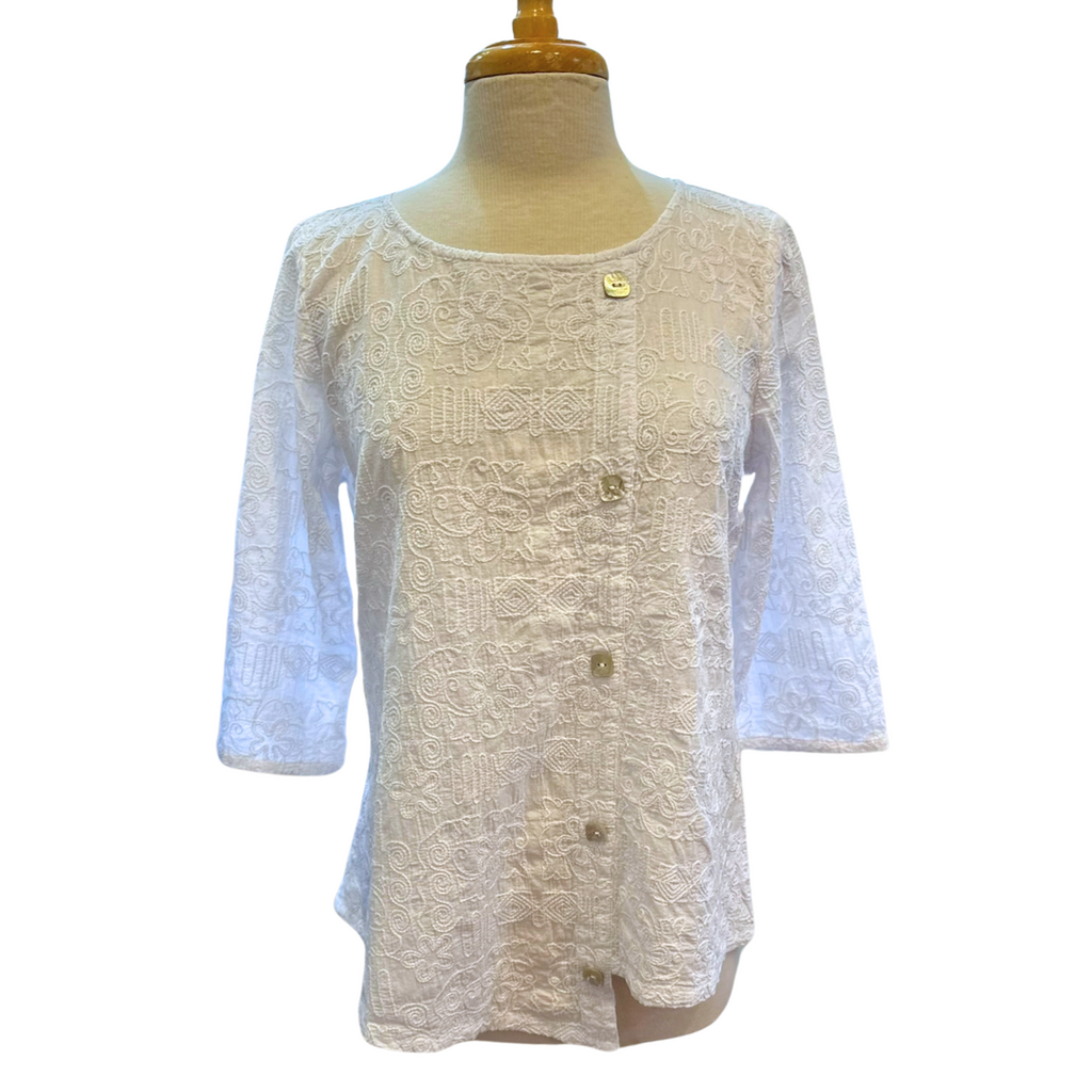 Focus Embroidered Button Tunic