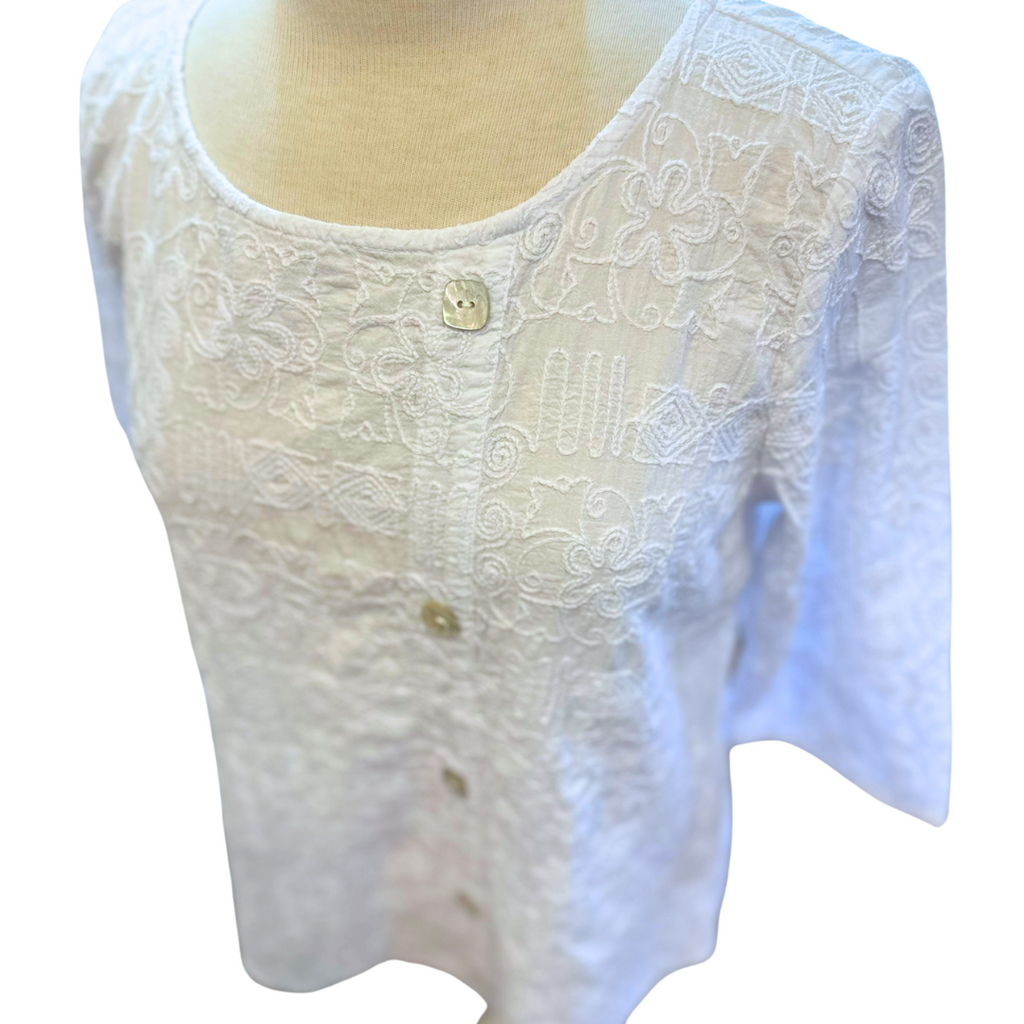 Focus Embroidered Button Tunic