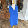 Lulu-B Linen Frayed Dress Blue