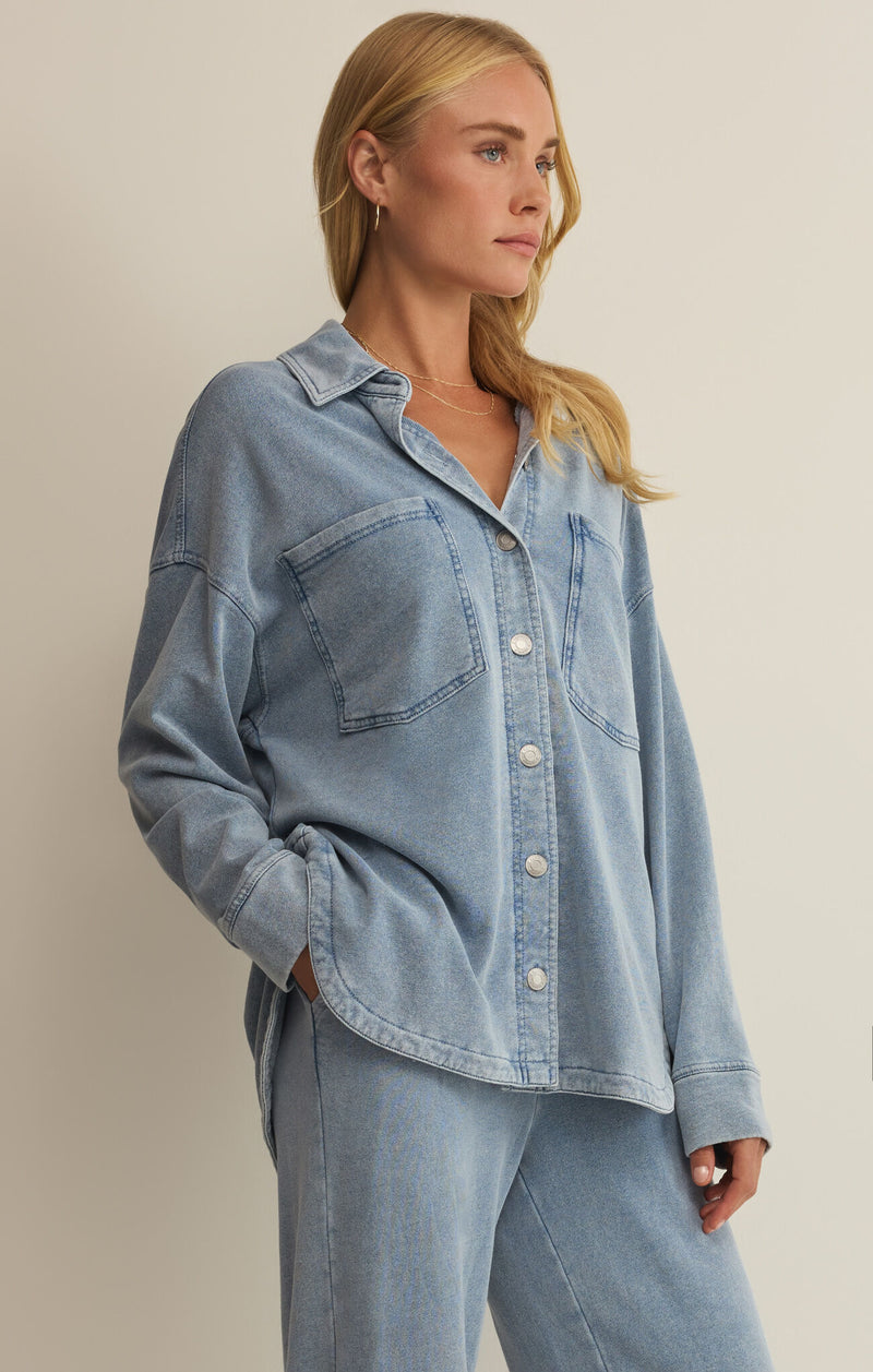 Z Supply All Day Knit Denim Jacket | Soft French Terry – Lazy