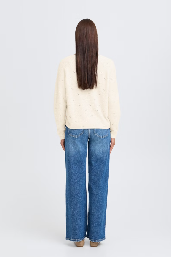 Eyelet V Neck Sweater