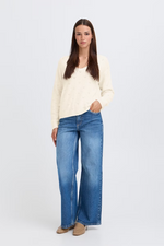 Eyelet V Neck Sweater