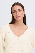 Eyelet V Neck Sweater