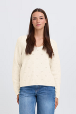 Eyelet V Neck Sweater