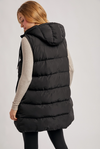 Hooded Zipper Down Longline Puffer Vest