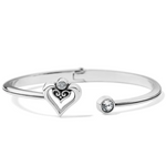 Brighton Alcazar Duet Heart Hinged Bangle with crystal accent