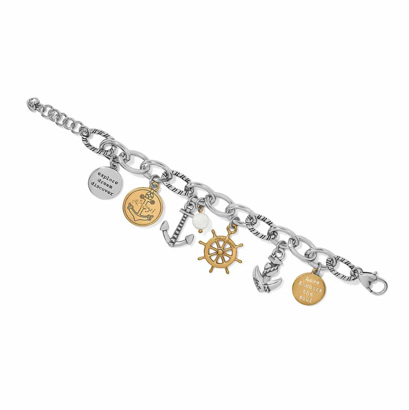 Nautical silver bracelet by Brighton with anchor and rope detailing