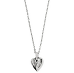 Two-tone sculpted heart necklace inspired by coastal elegance