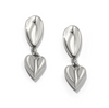 Detail of silver and gold tones in heart-shaped design