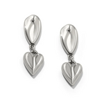 Detail of silver and gold tones in heart-shaped design