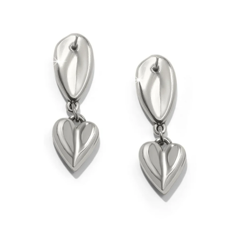Detail of silver and gold tones in heart-shaped design