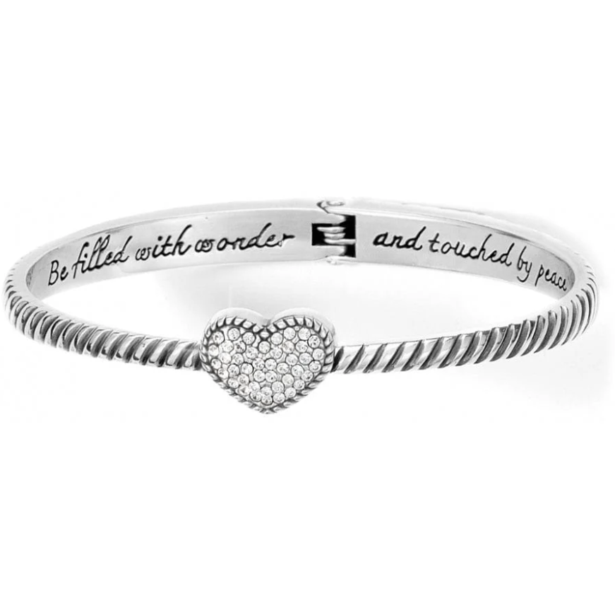 Brighton Celestia Heart Hinged Bangle with engraved message