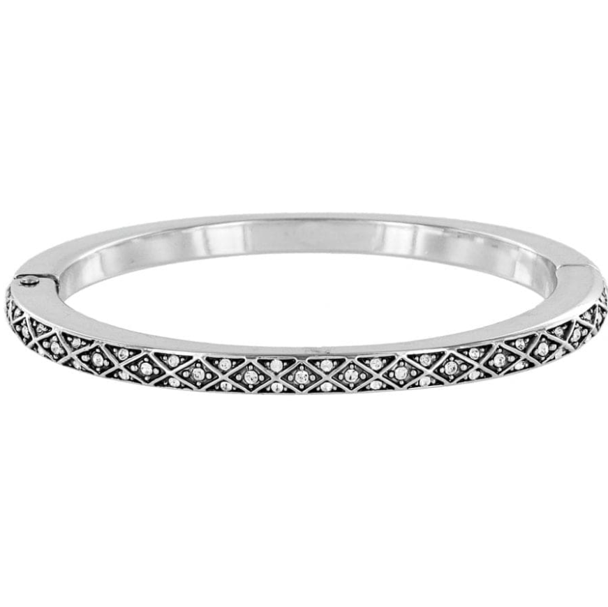 Brighton Diamond Hinged Bangle in silver