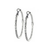 Shiny silver hoop earrings with delicate crystal details by Brighton
