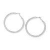 Side view of Brighton Silver Fashionista Hoop Earrings on display