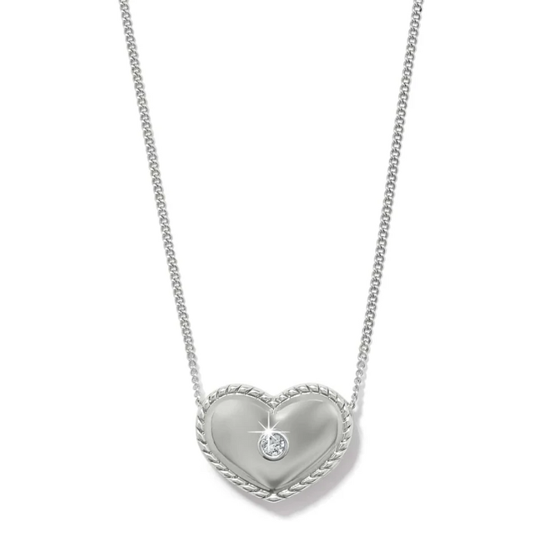 Bold silver statement necklace by Brighton with sparkling details