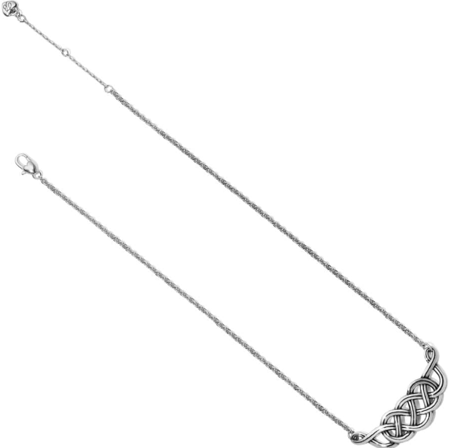 Brighton Interlok Braid Collar Necklace silver Celtic knot