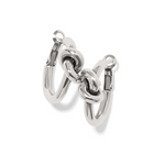 Brighton Interlok Single Knot Silver Hoop Earrings with intricate knot design
