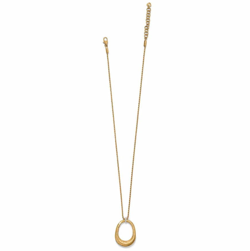 Meridian Geo Ring Pendant Necklace – front view on white background