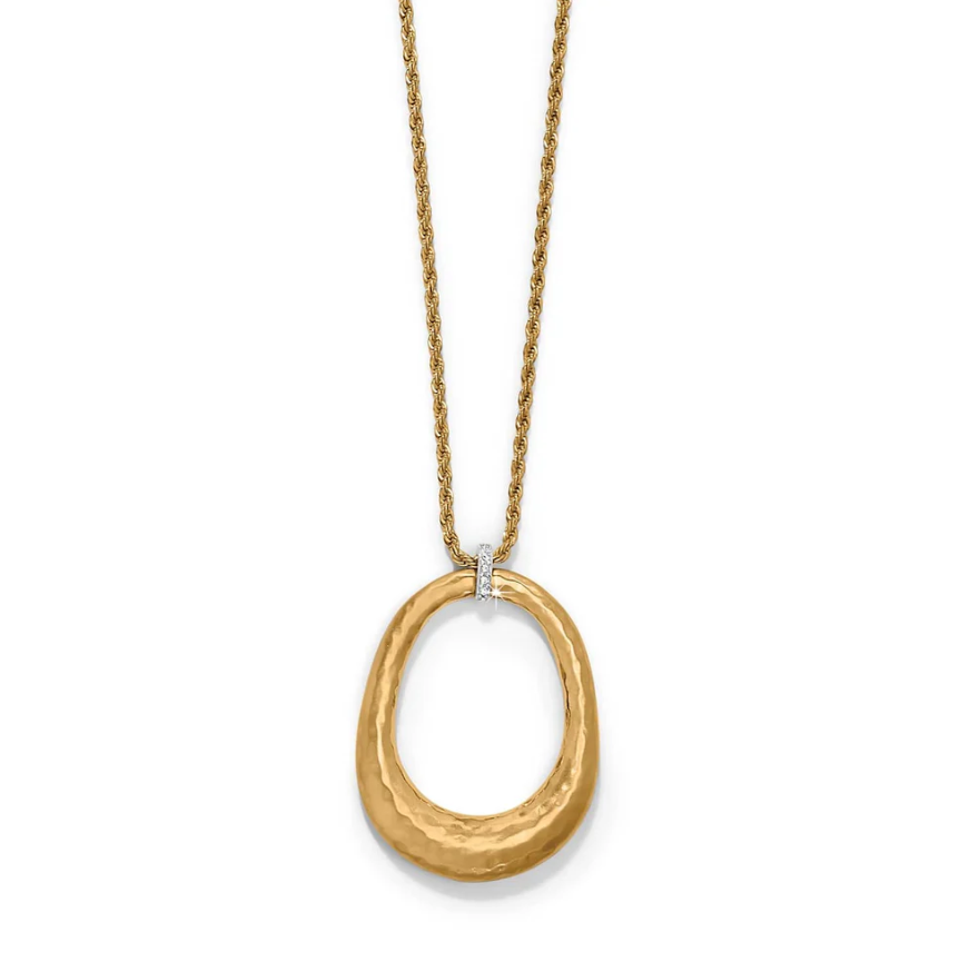 Meridian Geo Ring Pendant Necklace – front view on white background
