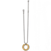 Flat lay of two-tone pendant necklace