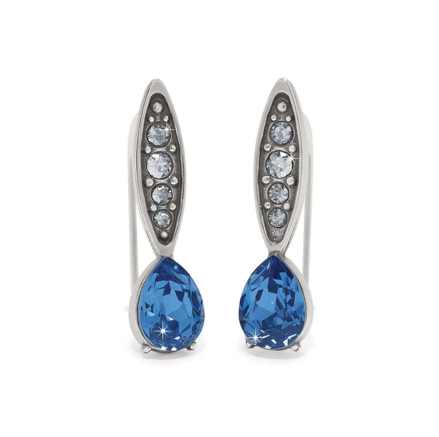 ​Brighton Mystery of Love Earrings with silver-blue crystal accents