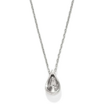 Back of ​Brighton Nile Mini Silver Pendant Necklace with water drop design