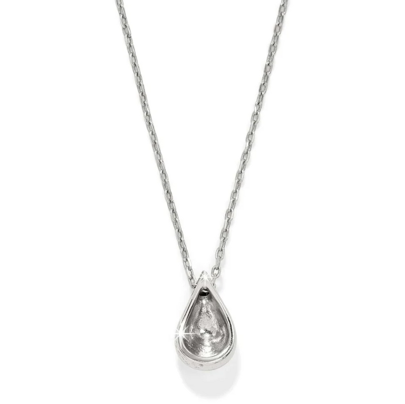 Back of ​Brighton Nile Mini Silver Pendant Necklace with water drop design