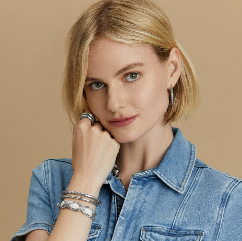 Silver river rock-inspired bangle by Brighton