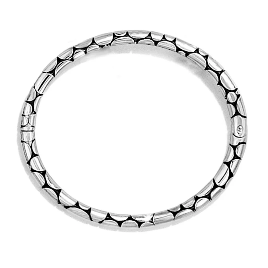 Brighton Pebble Slim Hinged Bangle in silver