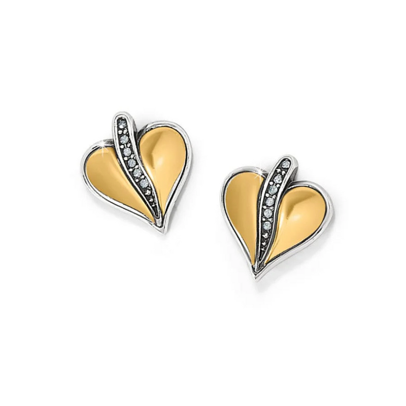 Brighton Precious Heart Two Tone Post Earrings