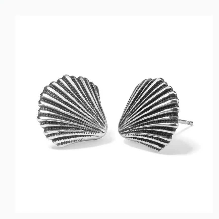 Brighton Silver Shells Post Earrings