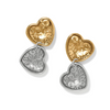 Back view showcasing the elegant drop of Trianon Heart Earrings