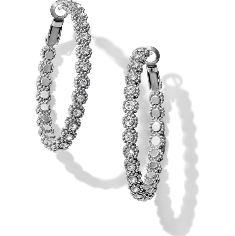 Brighton Twinkle Splendor Medium Hoop Earrings with crystals