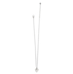 Two-tone heart pendant necklace on adjustable chain