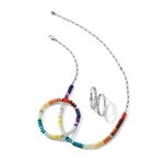 Multicolor beaded bracelet with stretch fit