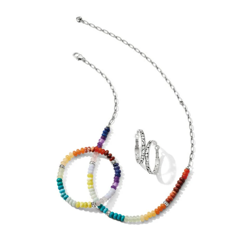 Multicolor beaded bracelet with stretch fit