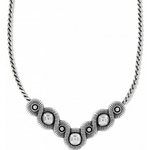 Silver-plated infinity necklace with fine crystals