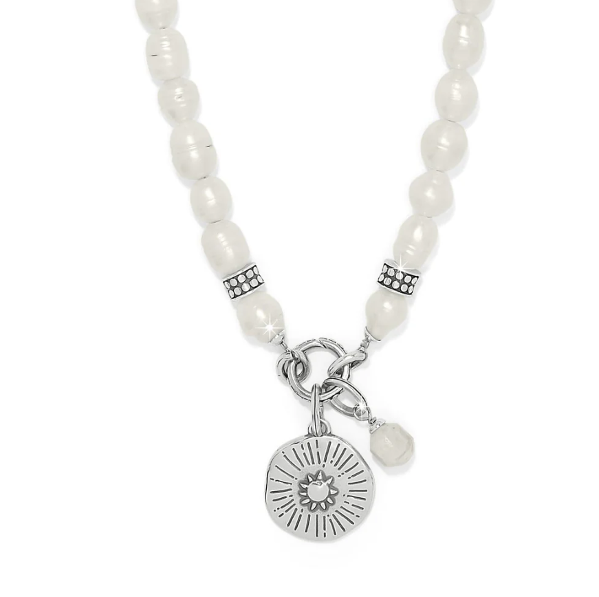 Brighton Token Charm Pearl Necklace with delicate charm pendant