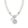 Brighton pearl strand necklace with silver charm centerpiece