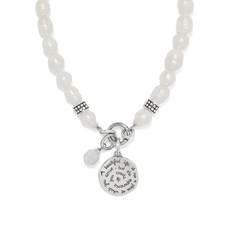 Brighton Token Charm Pearl Necklace with delicate charm pendant
