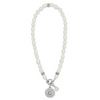 Brighton charm necklace featuring pearls and silver accents