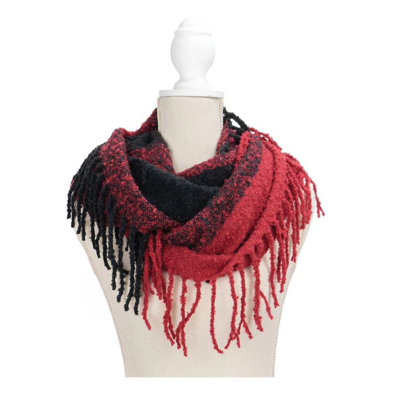 Britt’s Knits® Fringe Benefits Infinity Scarf Red