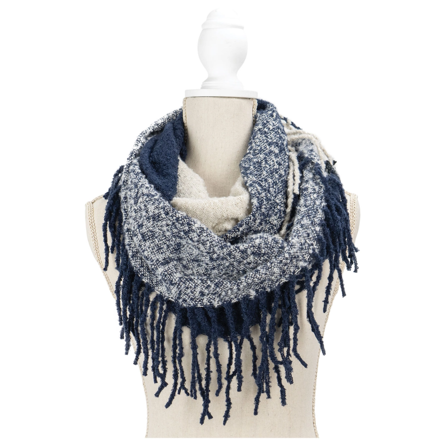 Britt’s Knits® Fringe Benefits Infinity Scarf White