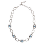 Chanour Blue Crystal Link Necklace