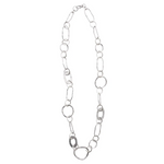 Handmade Chanour pewter chain necklace with silver-plated finish