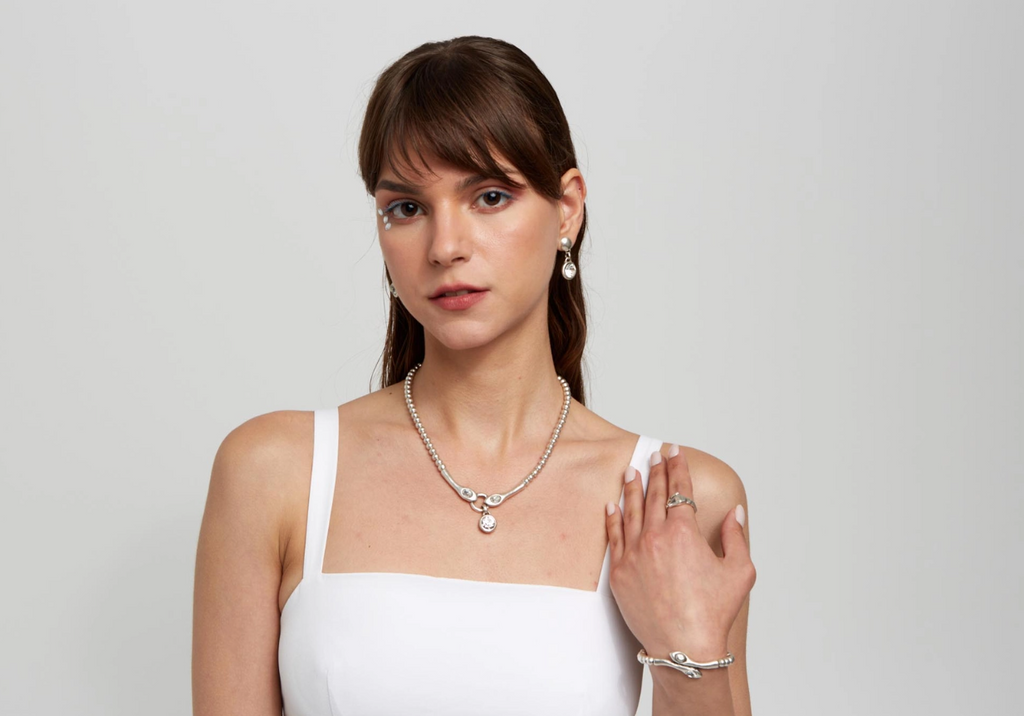 Chanour handmade crystal pewter necklace with Swarovski elements