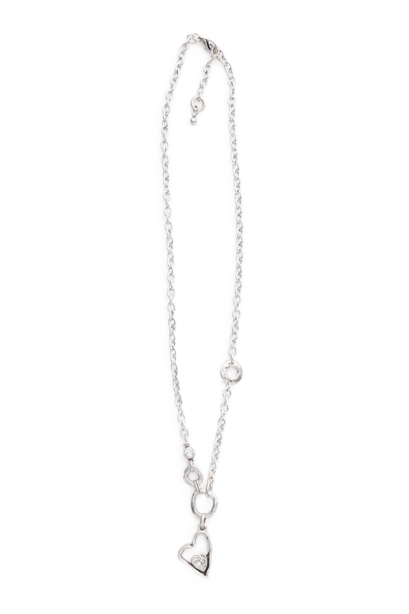 Handmade pewter necklace with Swarovski heart crystal pendant
