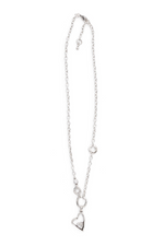 Handmade pewter necklace with Swarovski heart crystal pendant