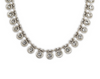Silver collar-length necklace with clear crystals and hook closure
